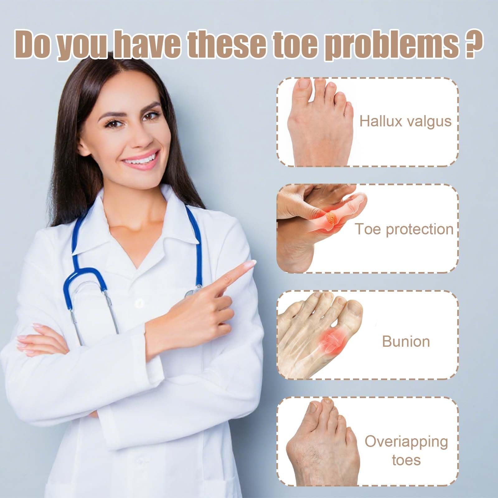 Пов'язка Hallux Valgus 3 пари, роздільники для пальців ніг, шина, фото №4