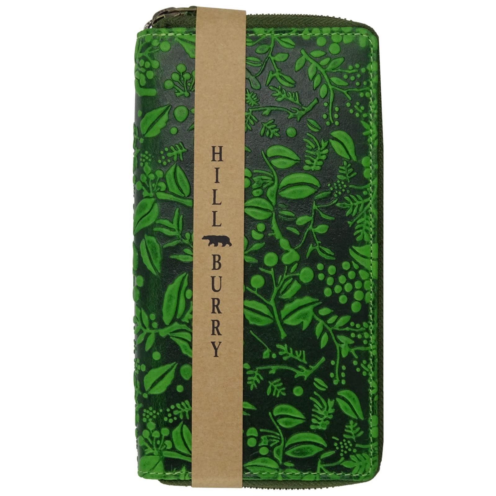 Кошелек Hill Burry RFID XXL Большой Кошелек Кожаный Кошелек для Женщин Длинный Кошелек Зеленый с Цветочным Узором (20 x 11 x 3.5 см) Зеленый, фото №9