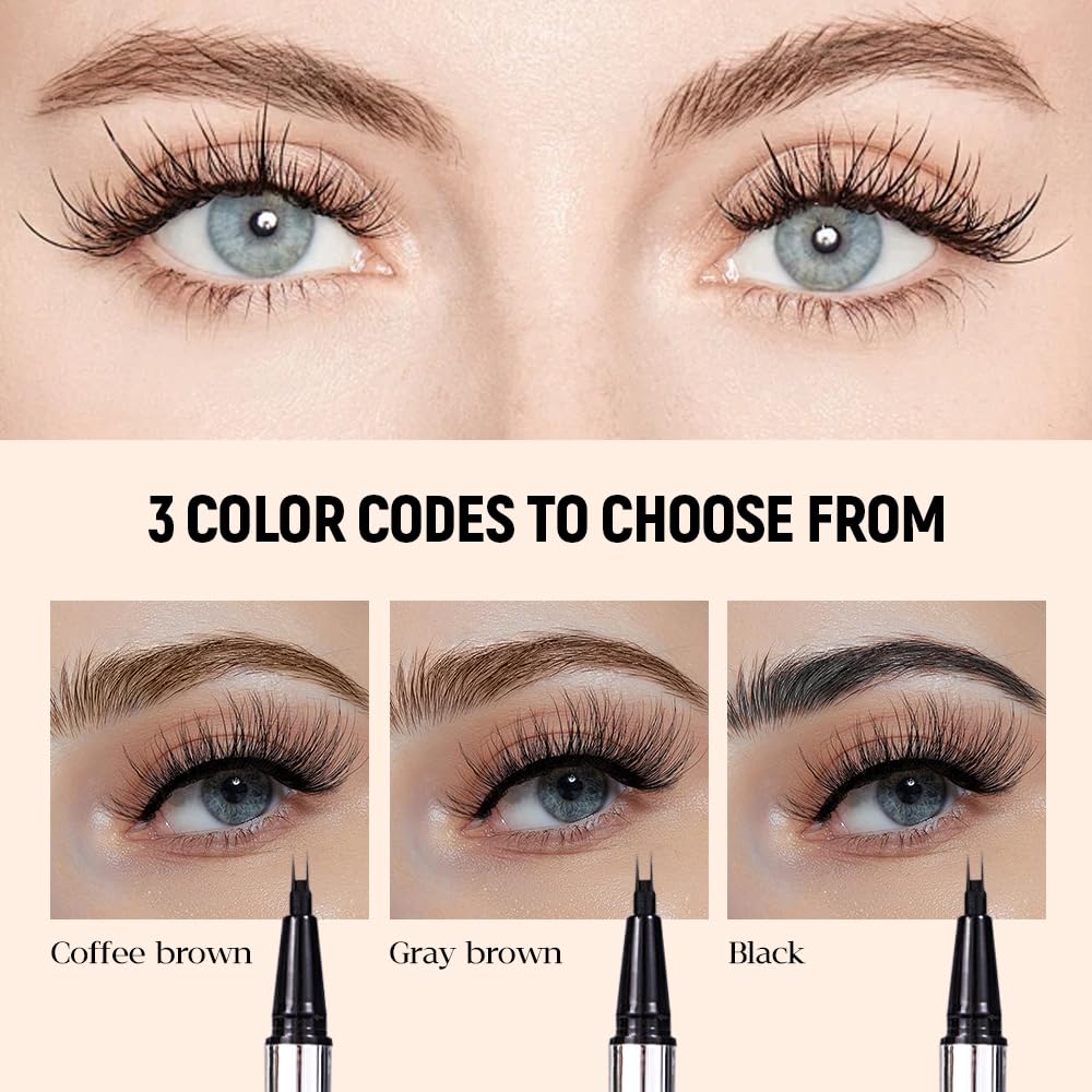 Карандаш для бровей Microblading Pack of 2 3D 2 Fork Tips Long-Lasting Waterproof (Темно-Коричневый), фото №3