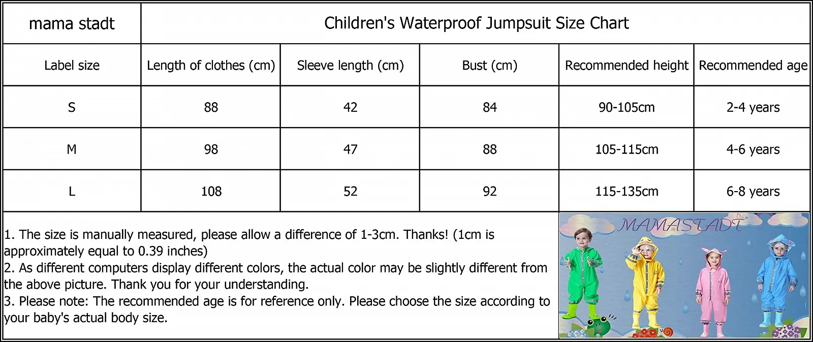 Дитячий дощовий комбінезон mama stadt для хлопчиків і дівчаток, світловідбиваючий дощовик, фото №4