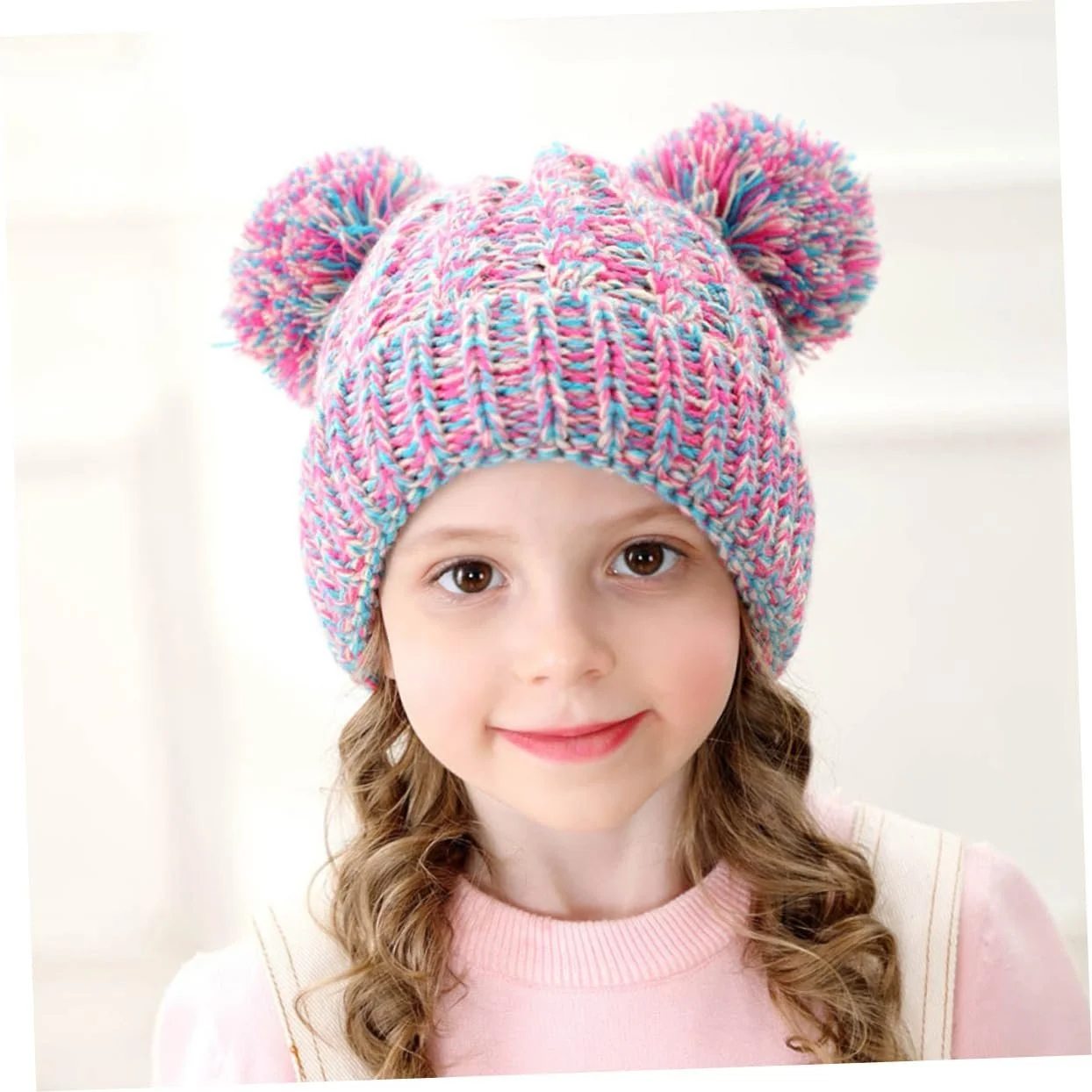 Шапка WRITWAA Вязаная с помпоном для девочки, теплая зимняя, фото №8
