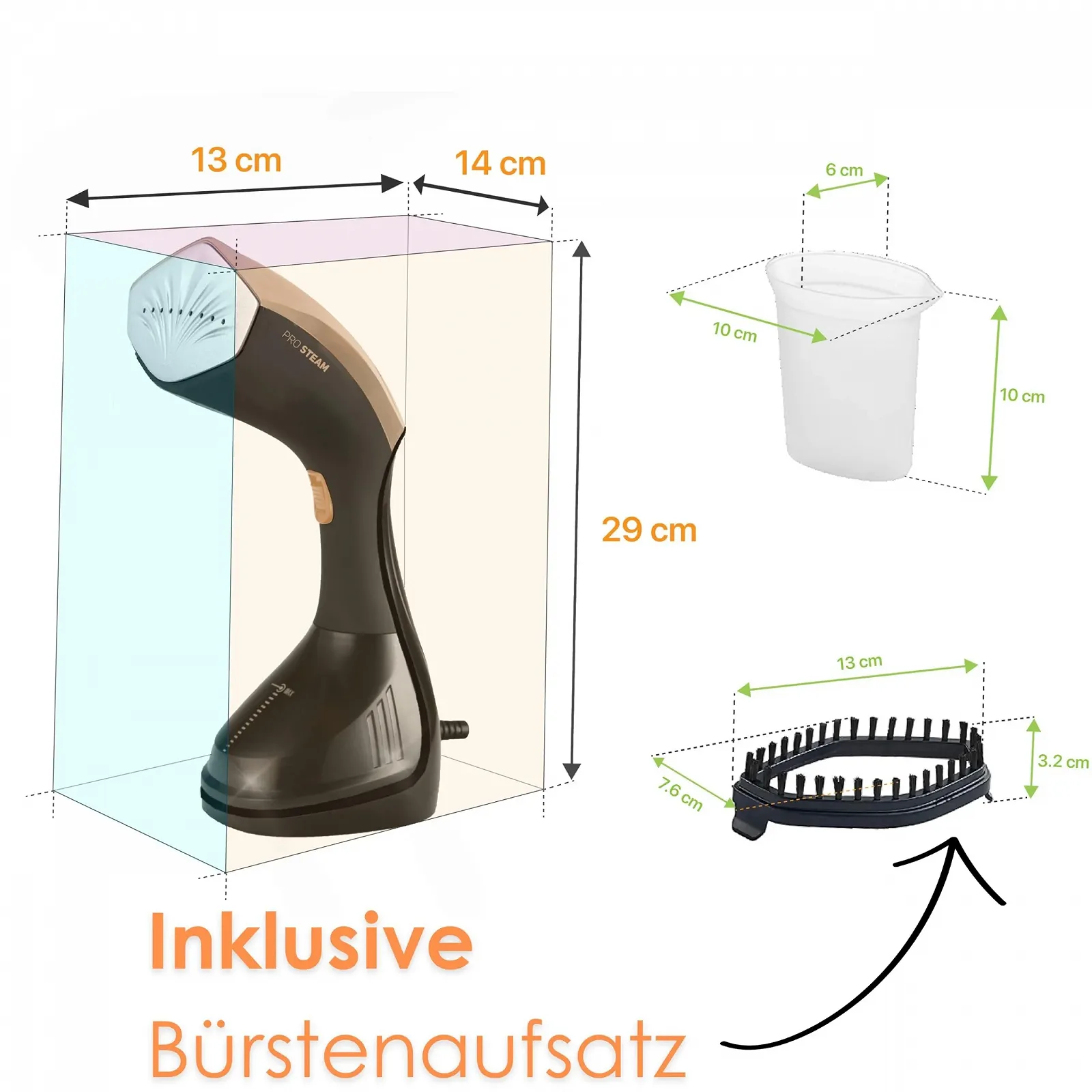 Отпариватель 1500 W 20 г/мин 230 мл портативный, фото №7