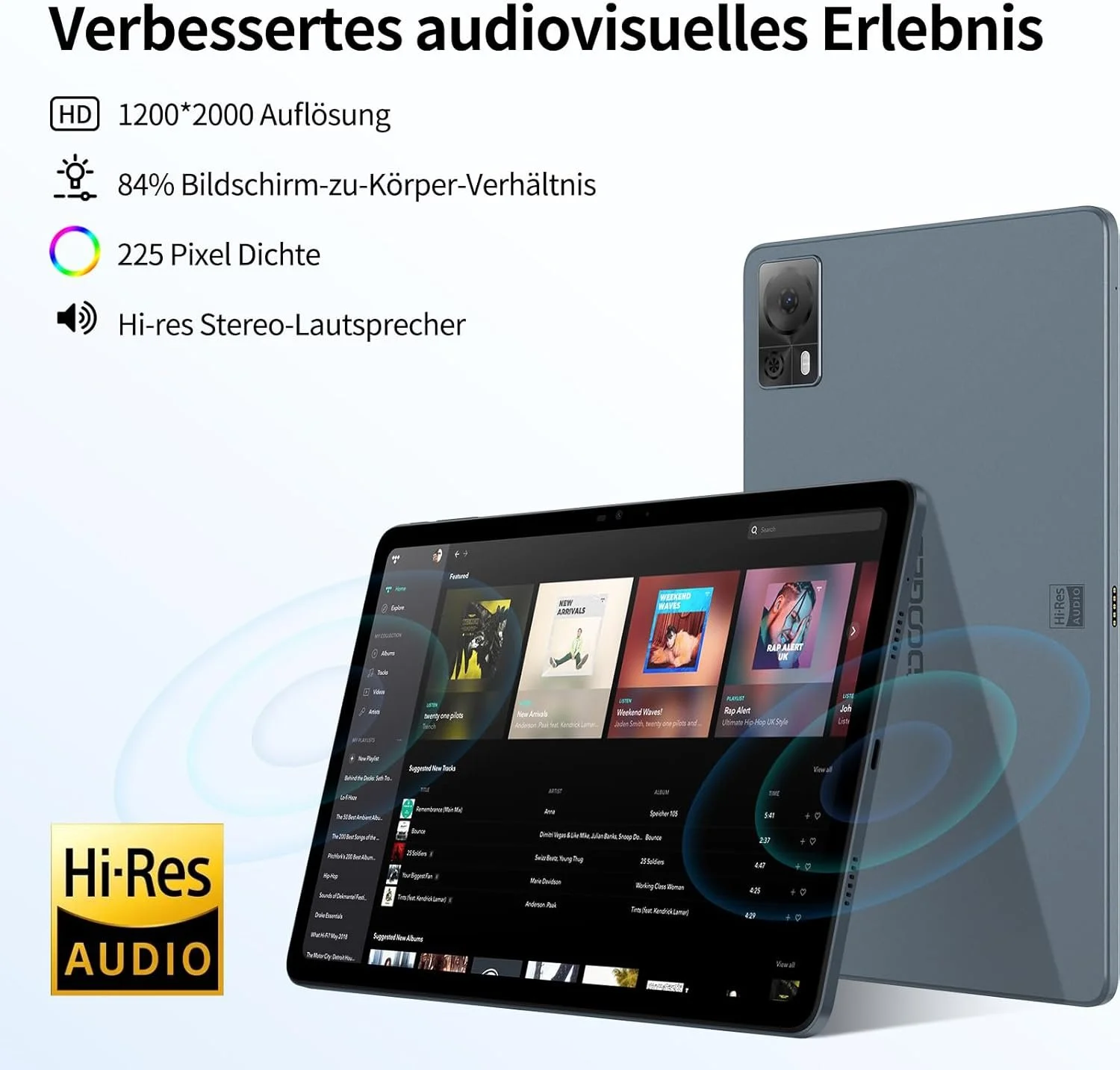 Планшет 10.4" Full HD Doogee T20S (8+7)/128Gb 4G 2-SIM 8 ядер Android 14 7500 mAh Синій, фото №2