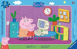 Купить Пазл-рамка Ravensburger 06123 Свинка Пеппа перед компьютером 15 элементов - Фото 1 Пазл-рамка Ravensburger 06123 Свинка Пеппа перед компьютером 15 элементов - Фото 1