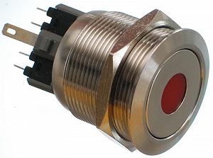 Кнопка антивандальна VJ Parts d28mm стрижка 25mm h34mm 6 контактів індикація - Фото 1