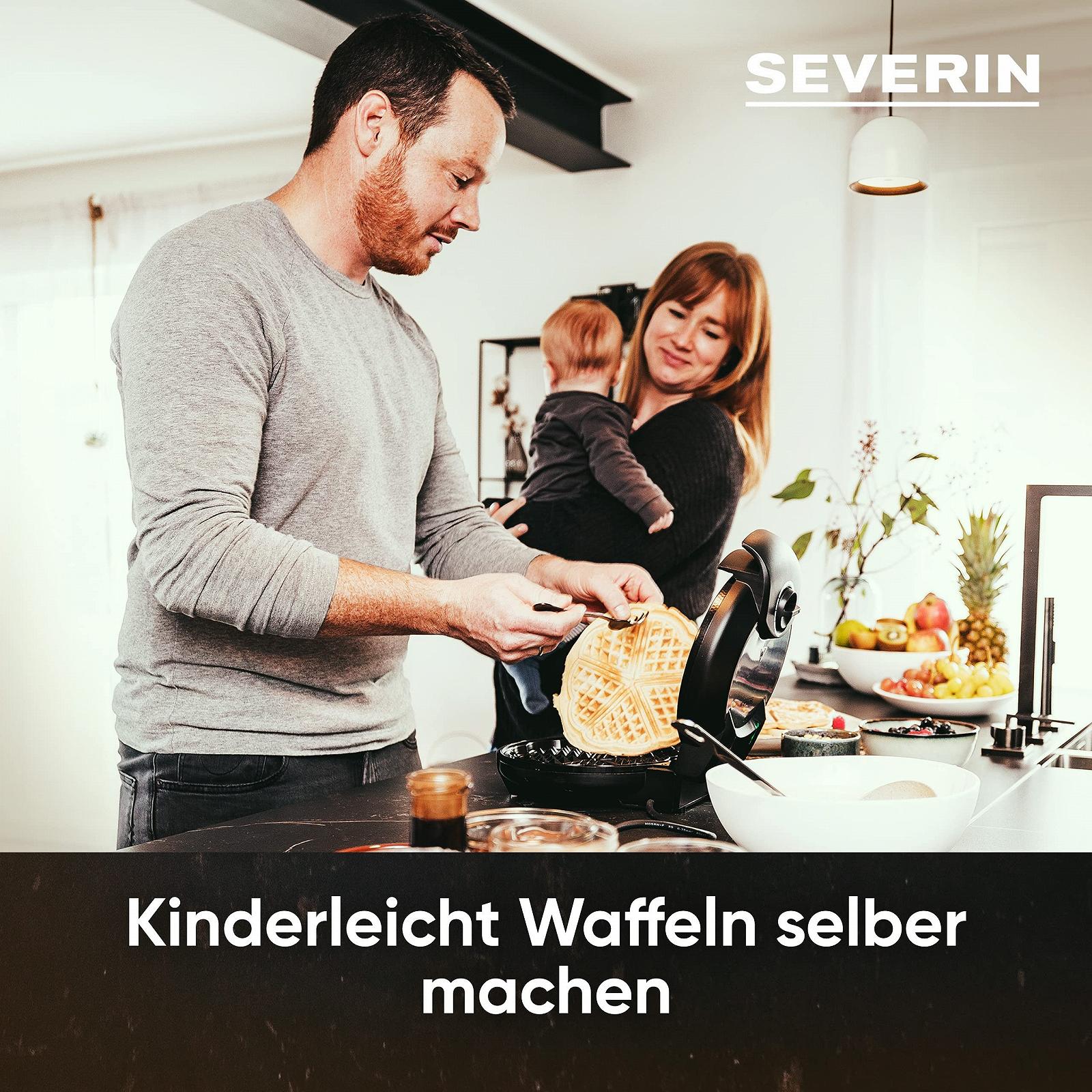 Вафельница Severin 107847, матовая нержавеющая сталь, фото №3