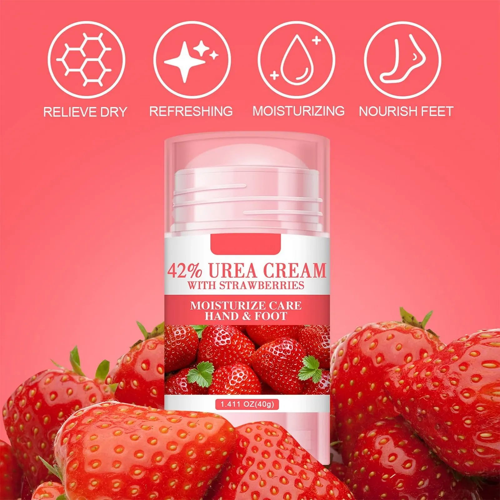 Крем-стик для ног Urea Cream 42% Strawberry 40 g, фото №3