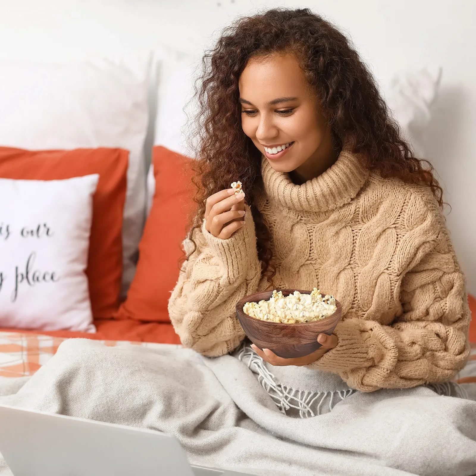 Салатница Relaxdays Набор из 2 штук Дерево акации Диаметр 19 см и 25 см Круглая Коричневый, фото №3