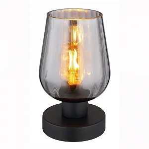 Настольная лампа Globo Glass Smoky E27 13,5 x 22 см Matte Black synthetic.ua - Фото 1