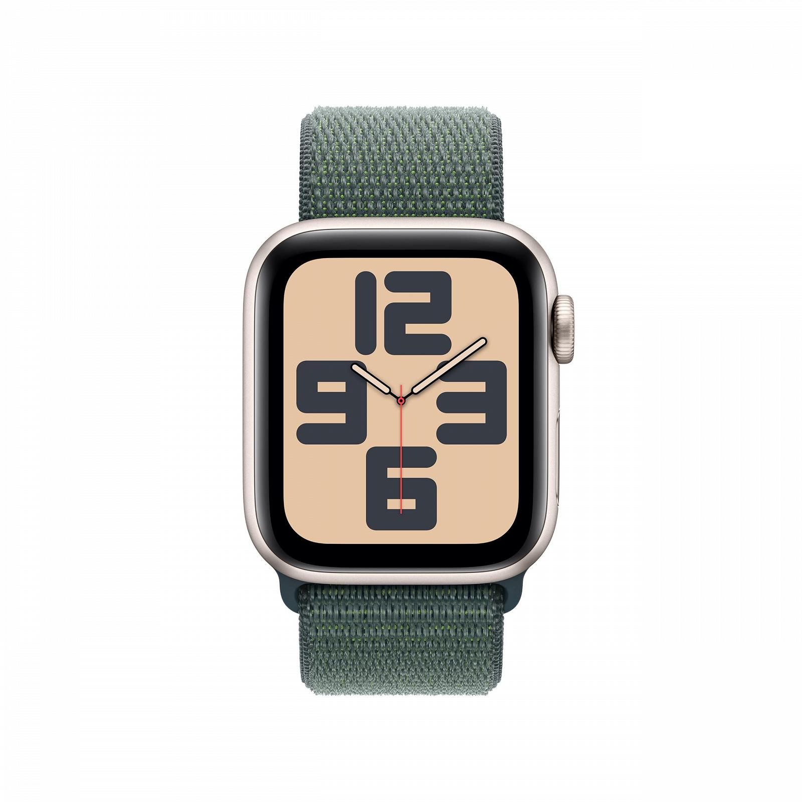 Смарт-годинник Apple Watch SE (2nd Generation) GPS + Cellular 40 мм, алюмінієвий корпус, колір Полярна зірка, спортивний ремінець, колір Морська хвиля (One Size), фото №2