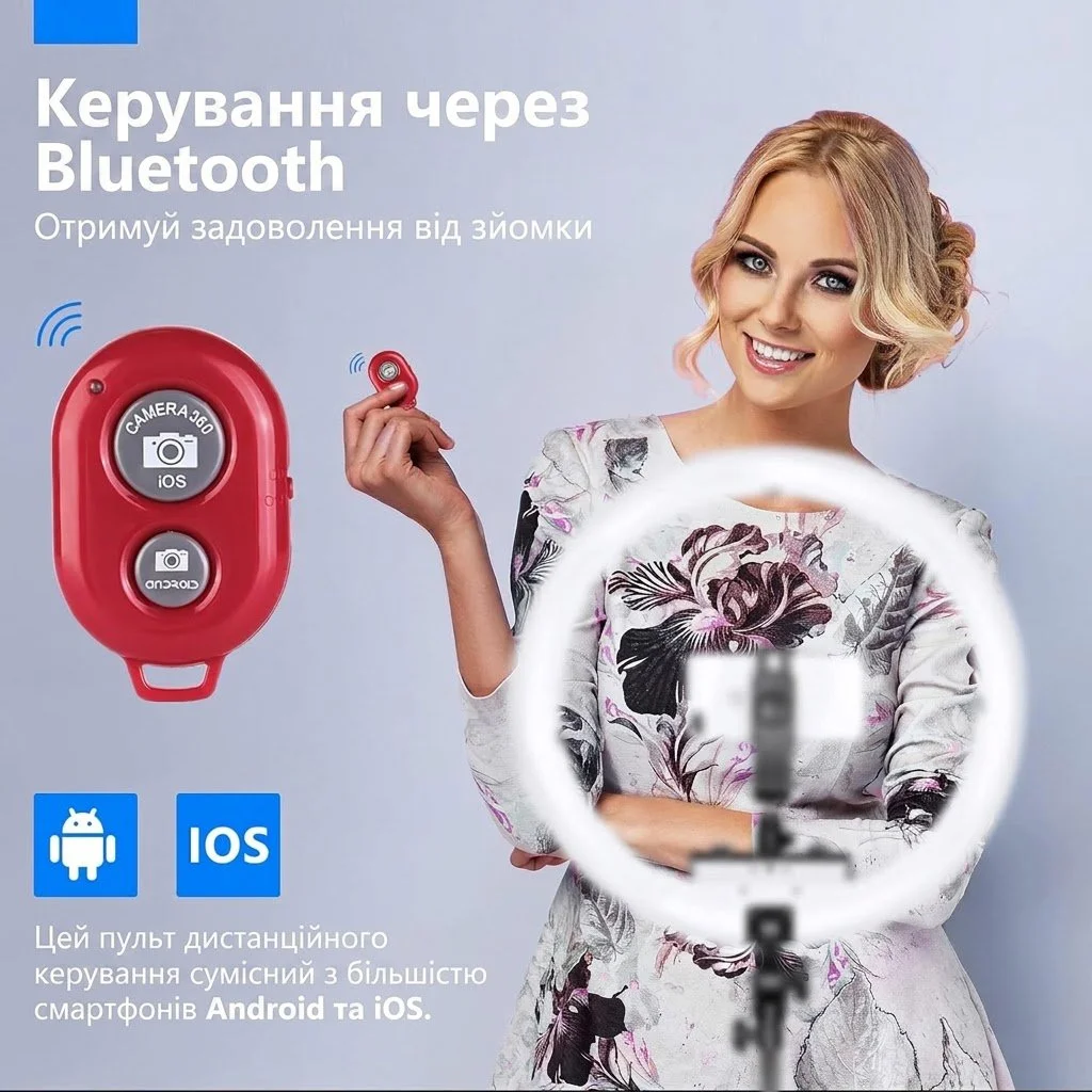 Кільцева LED лампа 18" NEEWER RL-18 (RP18) / 3200-5600K / Регулювання яскравості / Bluetooth / Чорна, фото №2