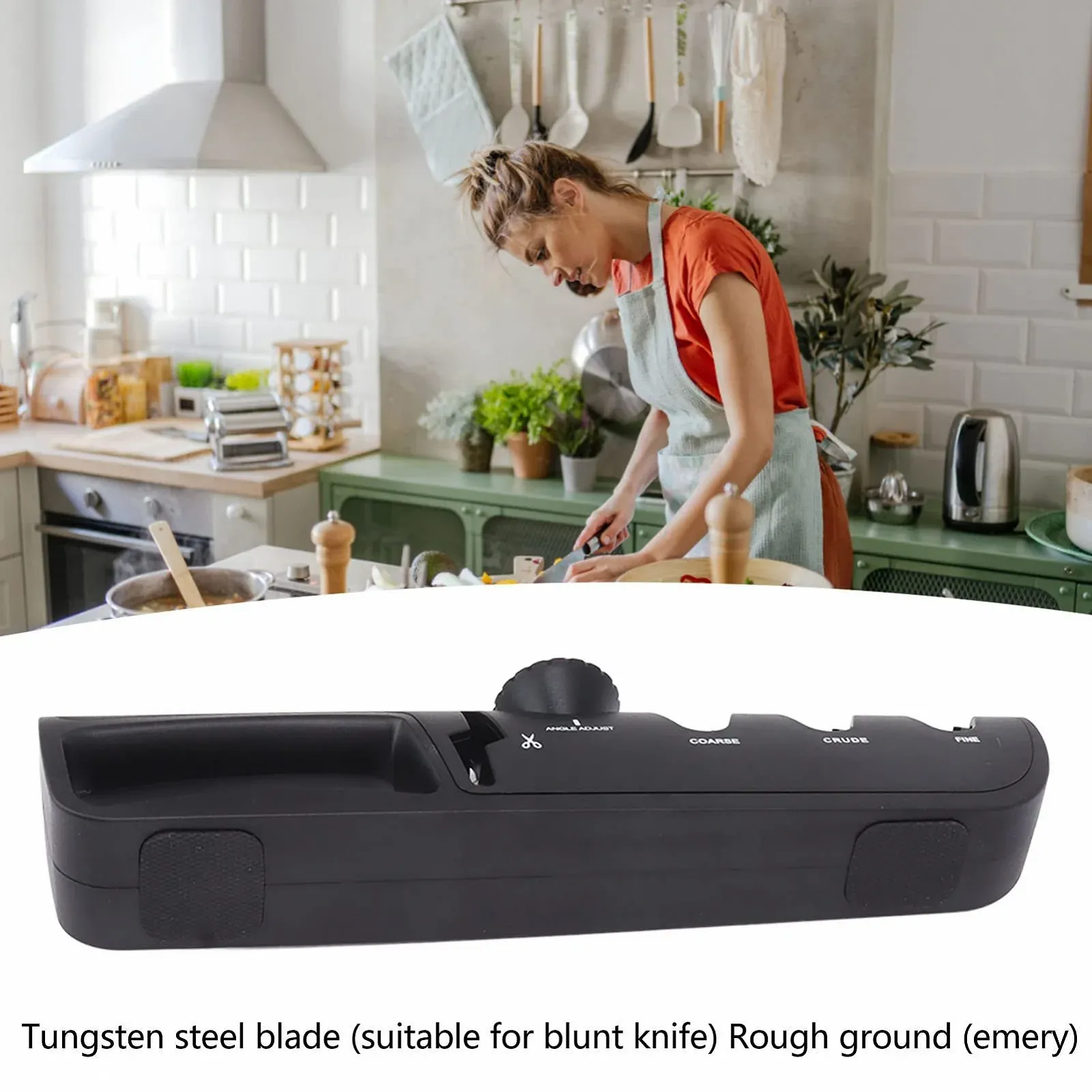 Точилка для ножей регулируемая 4-в-1 профессиональная с футляром Черная, фото №9