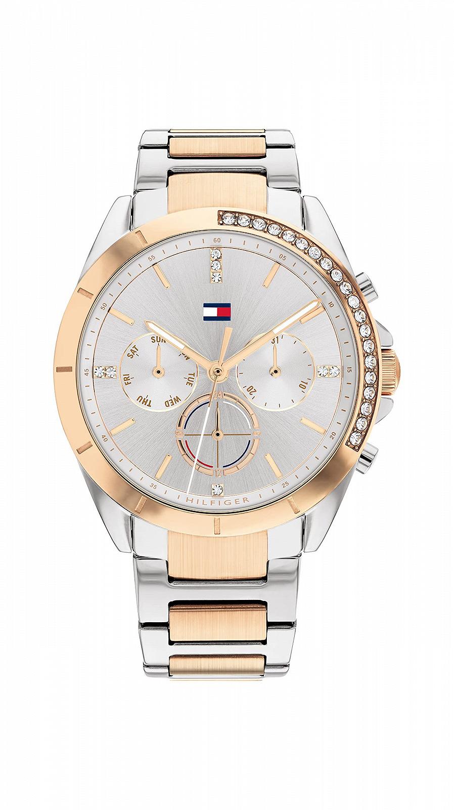 Часы Tommy Hilfiger Multi Zifferblatt Кварц для женщин с браслетом из нержавеющей стали - Золотой или Серебряный, фото №1