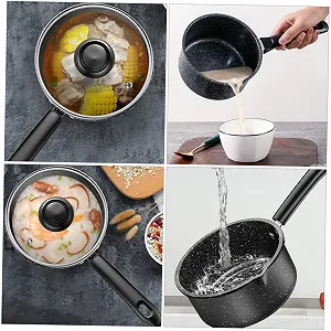 Ковш для молока индукционный антипригарный с покрытием из медицинского камня глубокий с ручкой для подвешивания synthetic.ua - Фото 1