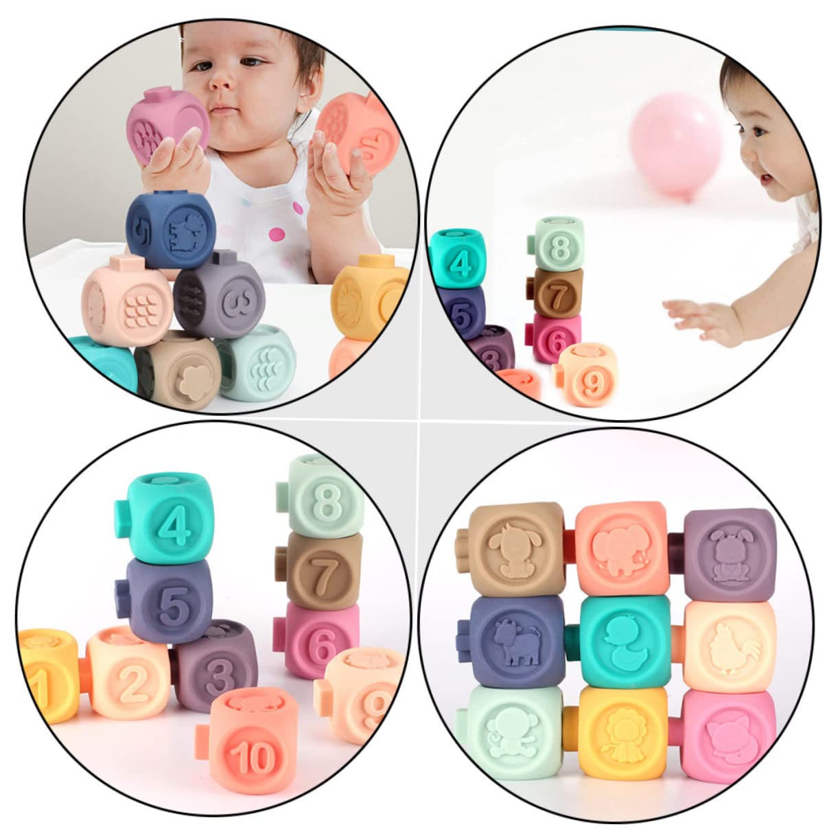 Игрушка PHENOFICE 1 Set Digital Building Blocks Chew Toy для детей Soft Rubber, фото №4