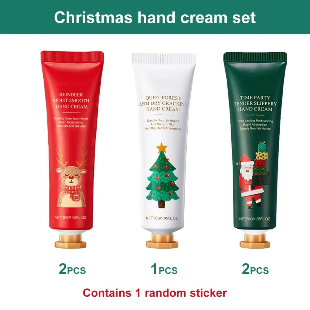Набір різдвяних кремів для рук Mini, набір міні-кремів для рук, 5 шт, фото №3