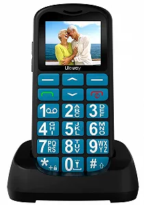 Телефон Кнопочный Uleway Для пожилых людей Dual SIM Синий - Фото 1