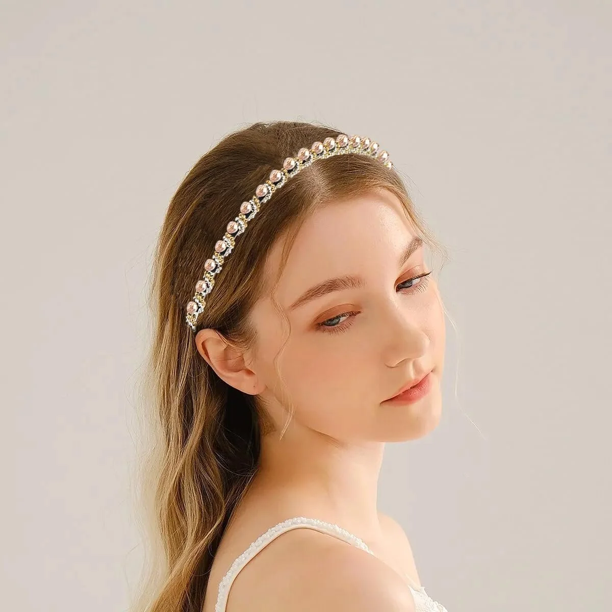 Обруч Модный Хрусталь Бриллиант Металл Блестящий, фото №6