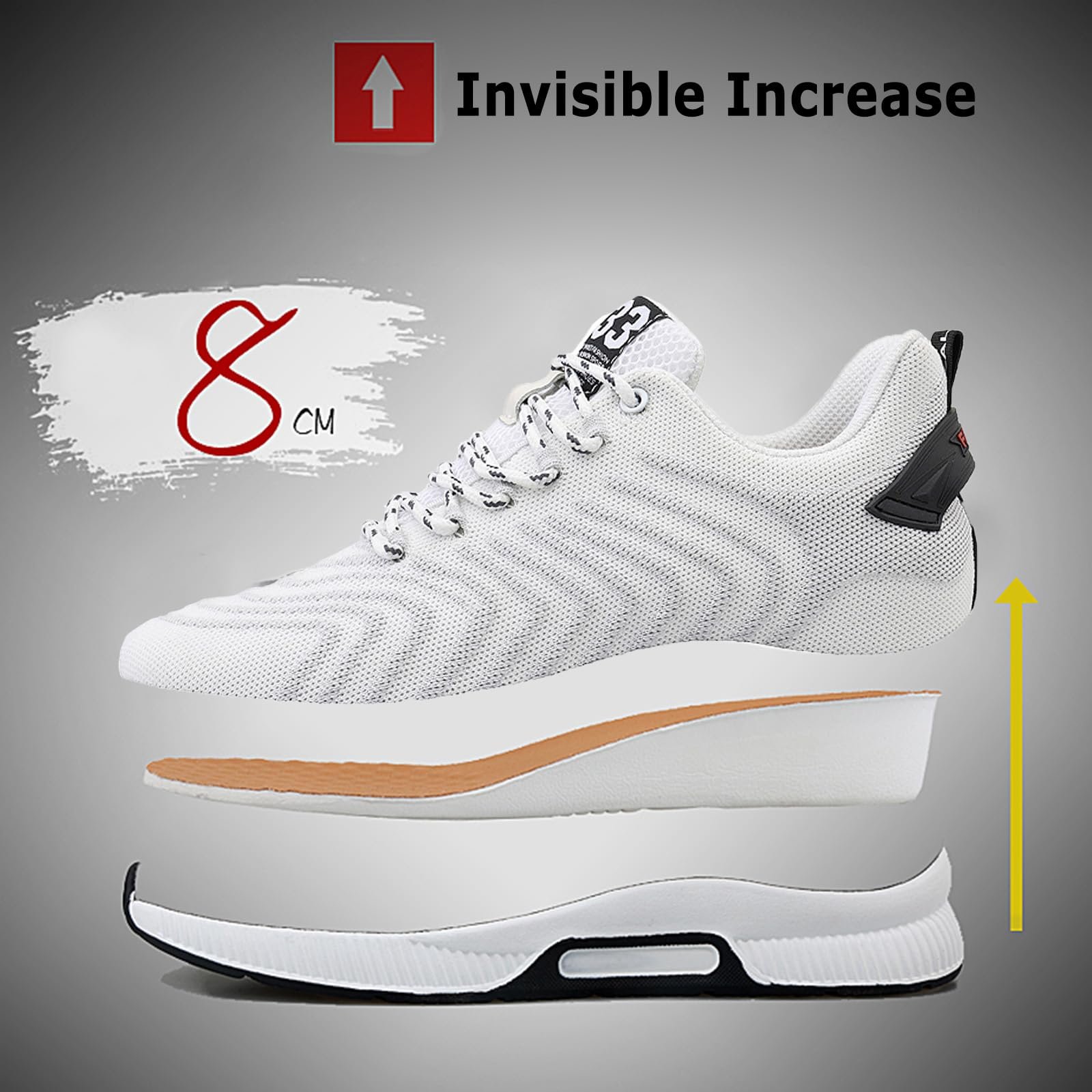 Чоловічі Кросівки з ліфтом 6 см, Кросівки на шнурівці, легкі дихаючі Кросівки для костюма, спортивне взуття на шнурівці, взуття для відпочинку, фото №3 Чоловічі Кросівки з ліфтом 6 см, Кросівки на шнурівці, легкі дихаючі Кросівки для костюма, спортивне взуття на шнурівці, взуття для відпочинку, фото №3