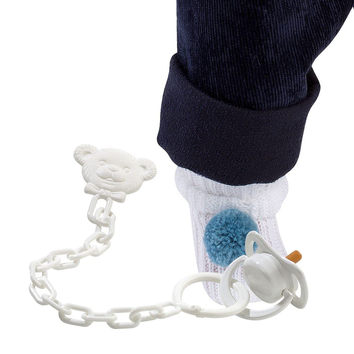 Лялька Llorens Enzo з блакитними очима, малюк з м'яким тілом, хлопчик у модному вбранні та з пустушкою, 42 см, фото №3