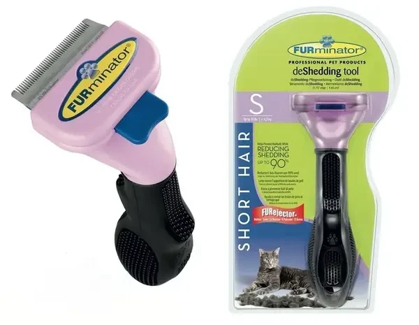 Фурминатор для чистки шерстки кошек и собак лезвия 4,5 см с кнопкой FURminator Розовый, фото №1 Фурминатор для чистки шерстки кошек и собак лезвия 4,5 см с кнопкой FURminator Розовый, фото №1