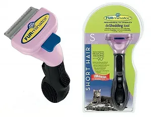 Фурминатор для чистки шерстки кошек и собак лезвия 4,5 см с кнопкой FURminator Розовый - Фото 1