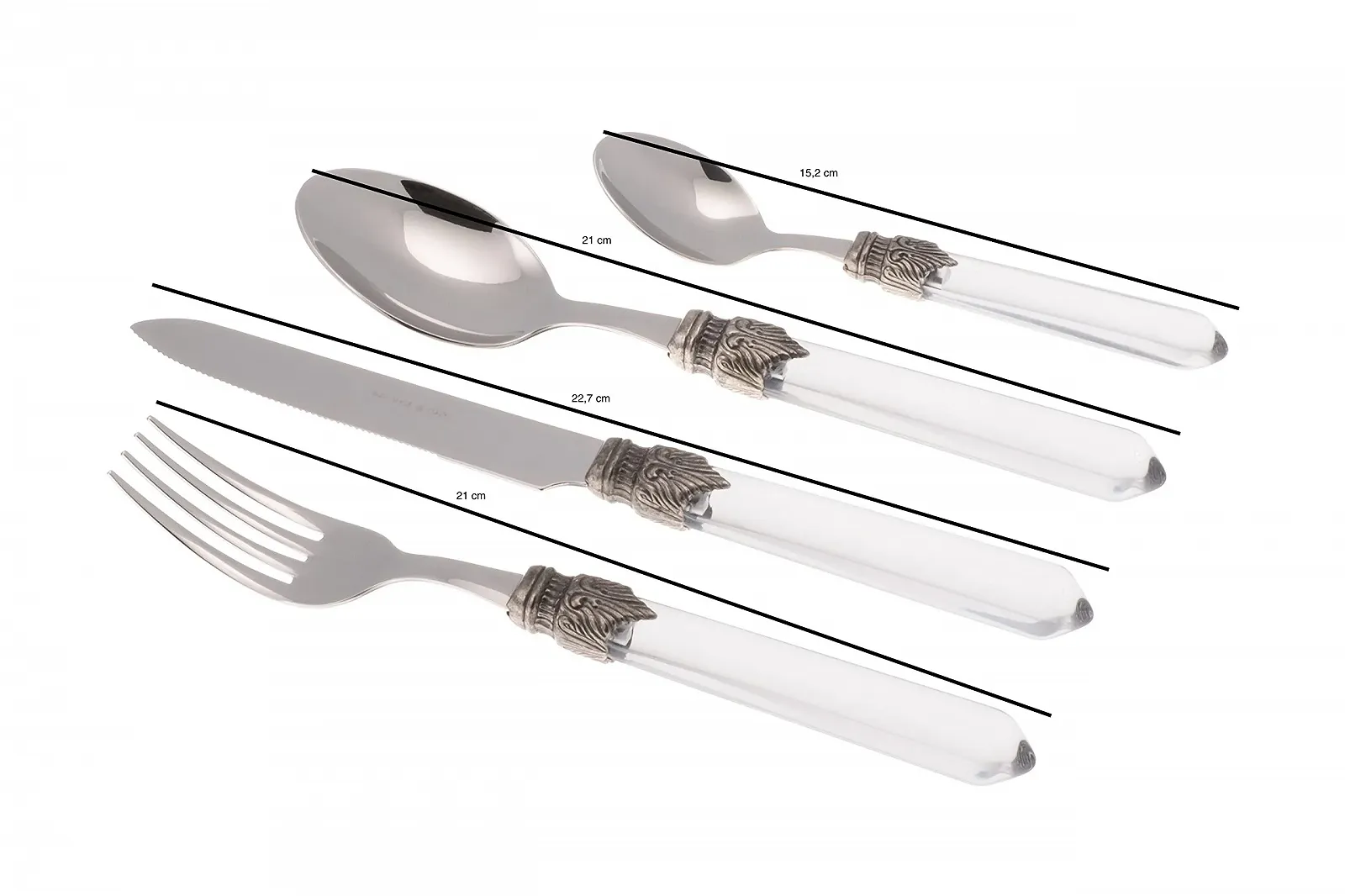 Набор столовых приборов Rivadossi Venezia Прозрачный, 4 предмета, фото №3