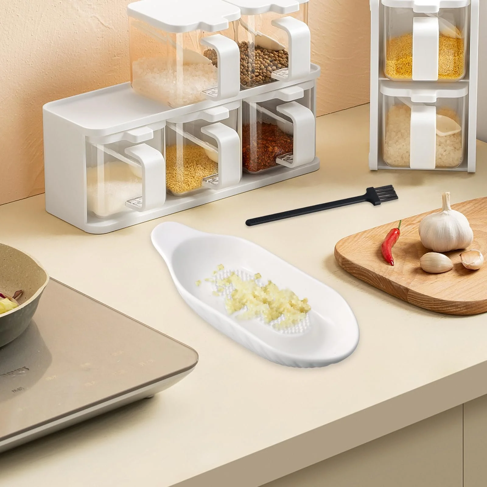 Овальна керамічна терка Apple, 20.5 x 9 см, з щіткою, фото №4