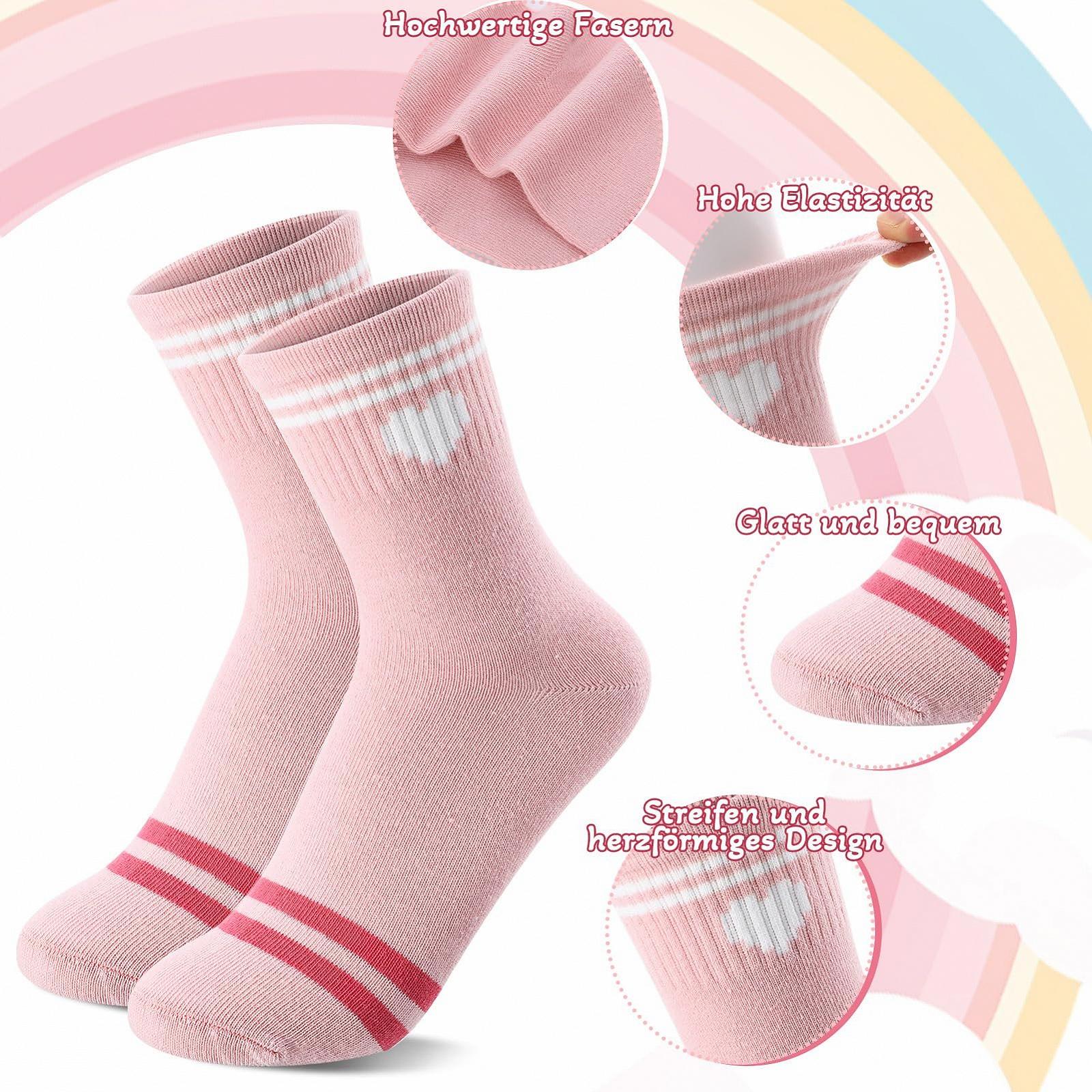 Носки теннисные женские с сердечком, 5 пар, спортивные носки, ретро носки в полоску, хлопковые носки, носки для бега, носки до середины голени, рабочие носки (разноцветные), фото №3