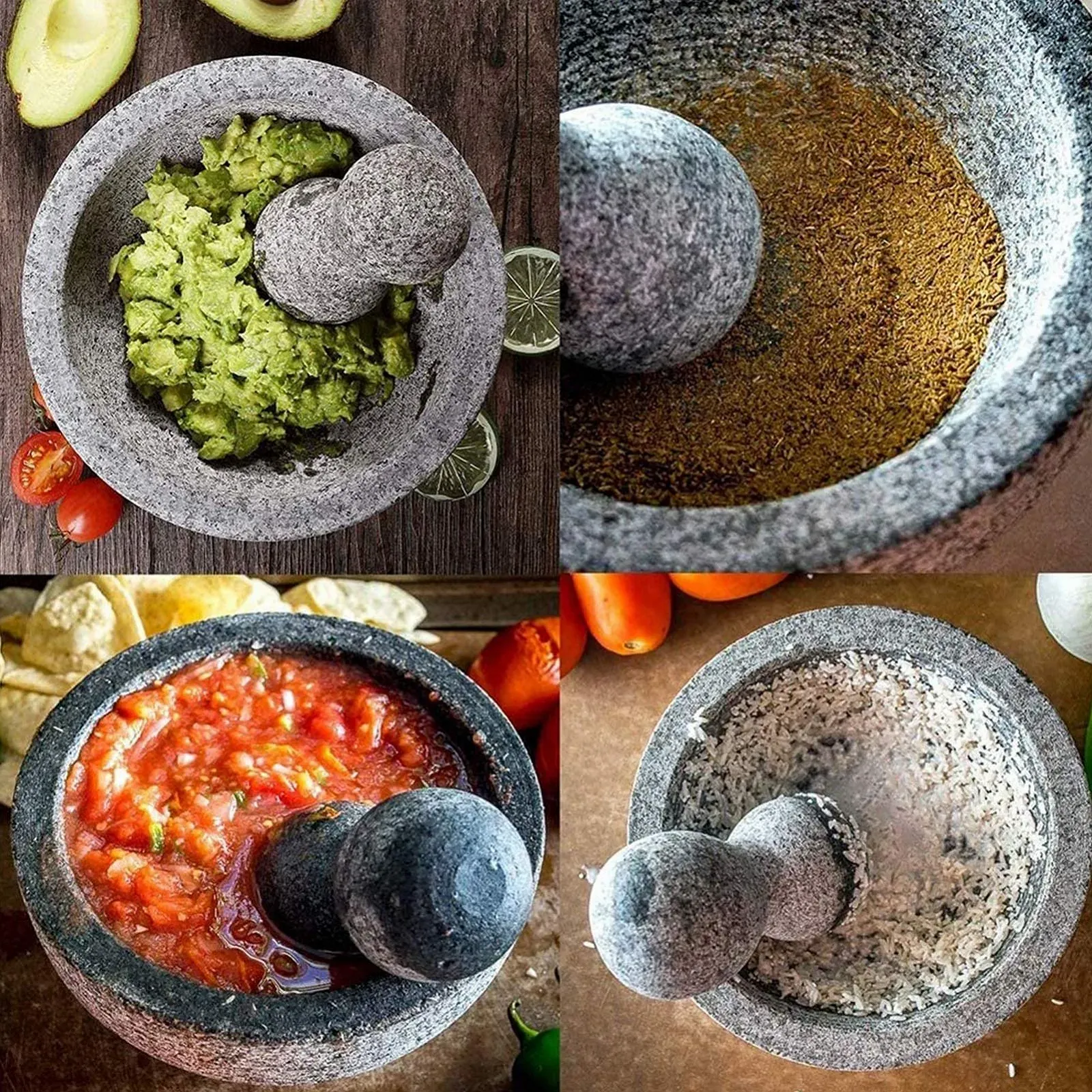 Ступка з товкачем, чаша, чаша для спецій, великий кам'яний, фото №3