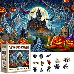 Дерев'яний пазл WOODEN.CITY Halloween 1000 деталей 54 x 39.4 cm - Фото 1