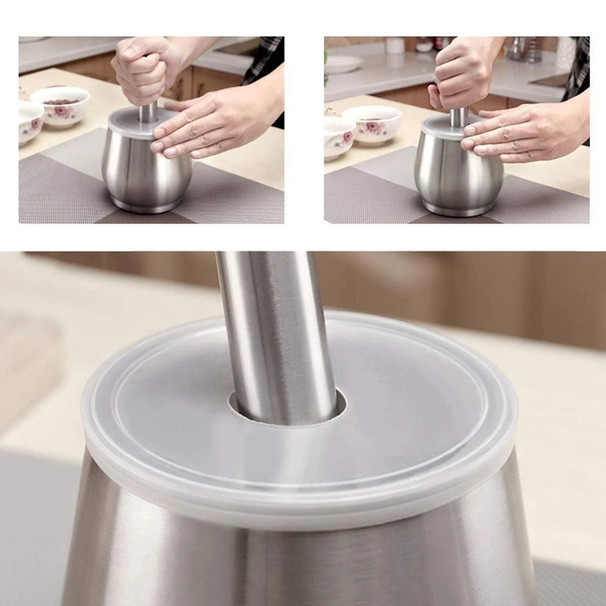 Ступка з товкачиком з нержавіючої сталі, фото №3