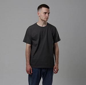 Графитовая хлопковая однотонная футболка унисекс synthetic.ua - Фото 1