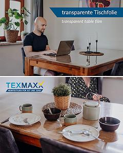 Захисна плівка для столу TEXMAXX 2 мм Прямий край ПВХ 70 x 120 см Прозорий synthetic.ua - Фото 1