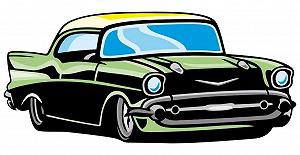 Наклейка для стін Samunshi Classic Muscle Car 80 x 37 см Різнокольорова - Фото 1