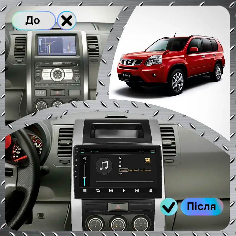 Штатна магнітола Lesko для Nissan X-Trail II Рестайлинг 2010-2015 екран 10 6/128Gb 4G Wi-Fi GPS Top, фото №2