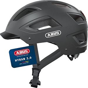 Шлем ABUS Hyban 2.0 City, ABS, со светодиодным задним фонарем, Titanium, XL (58-63 см) - Фото 1