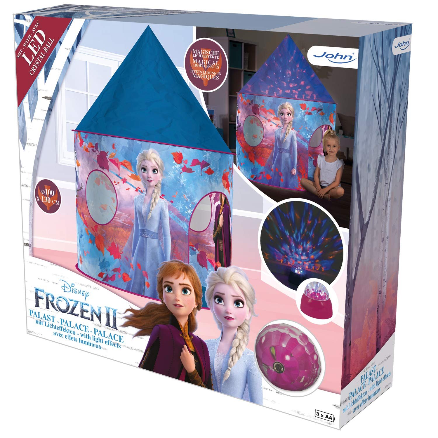 Игровая палатка John Disney Frozen 2 My Starlight Palace 75118A с вращающимся диско-светом, синяя, фото №5