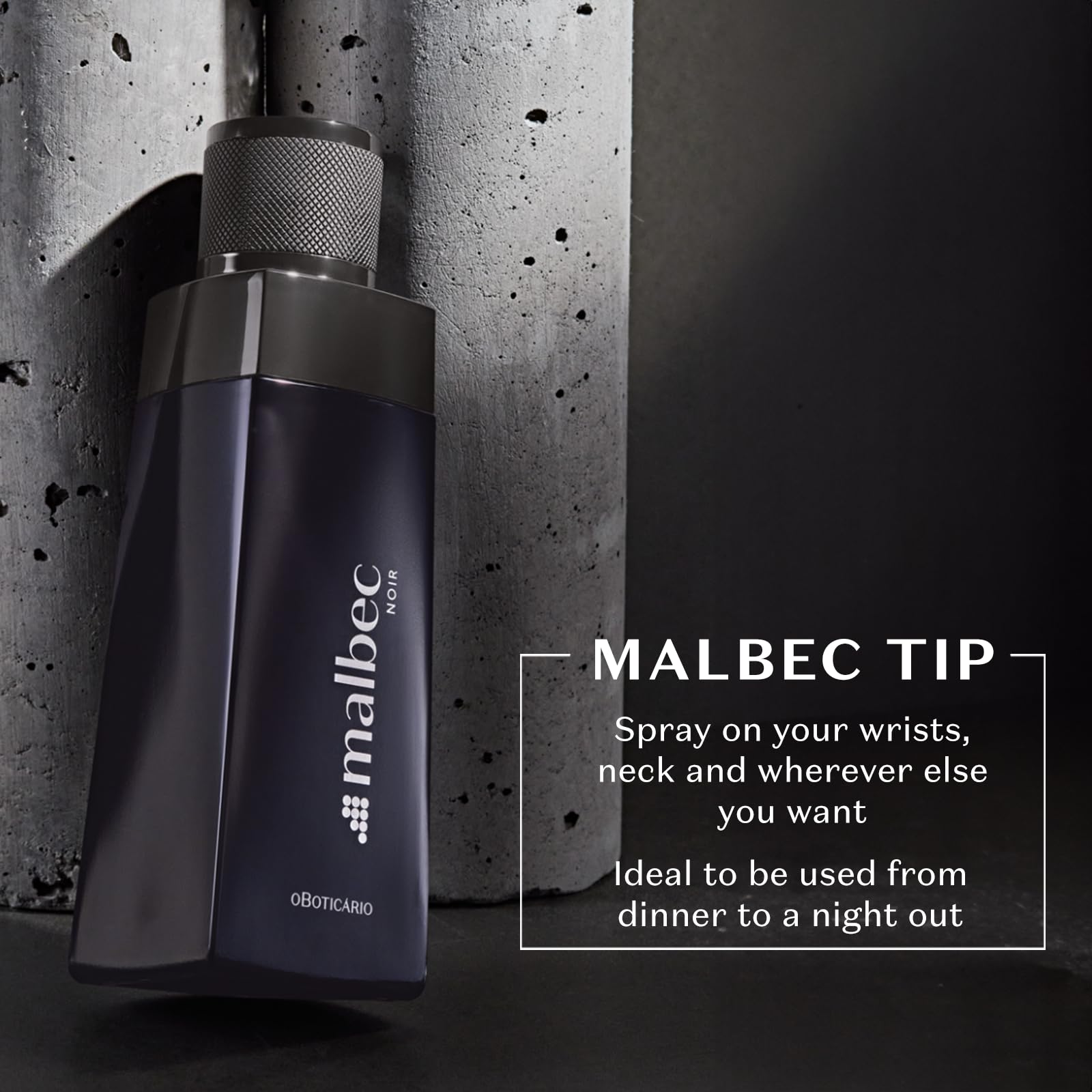 Туалетная вода O Boticario Malbec Noir древесно-пряный аромат для мужчин, изготовленный из спирта, выдержанного в французских дубовых бочках красного вина и винограда Пино Нуар (3,4 унции), фото №5