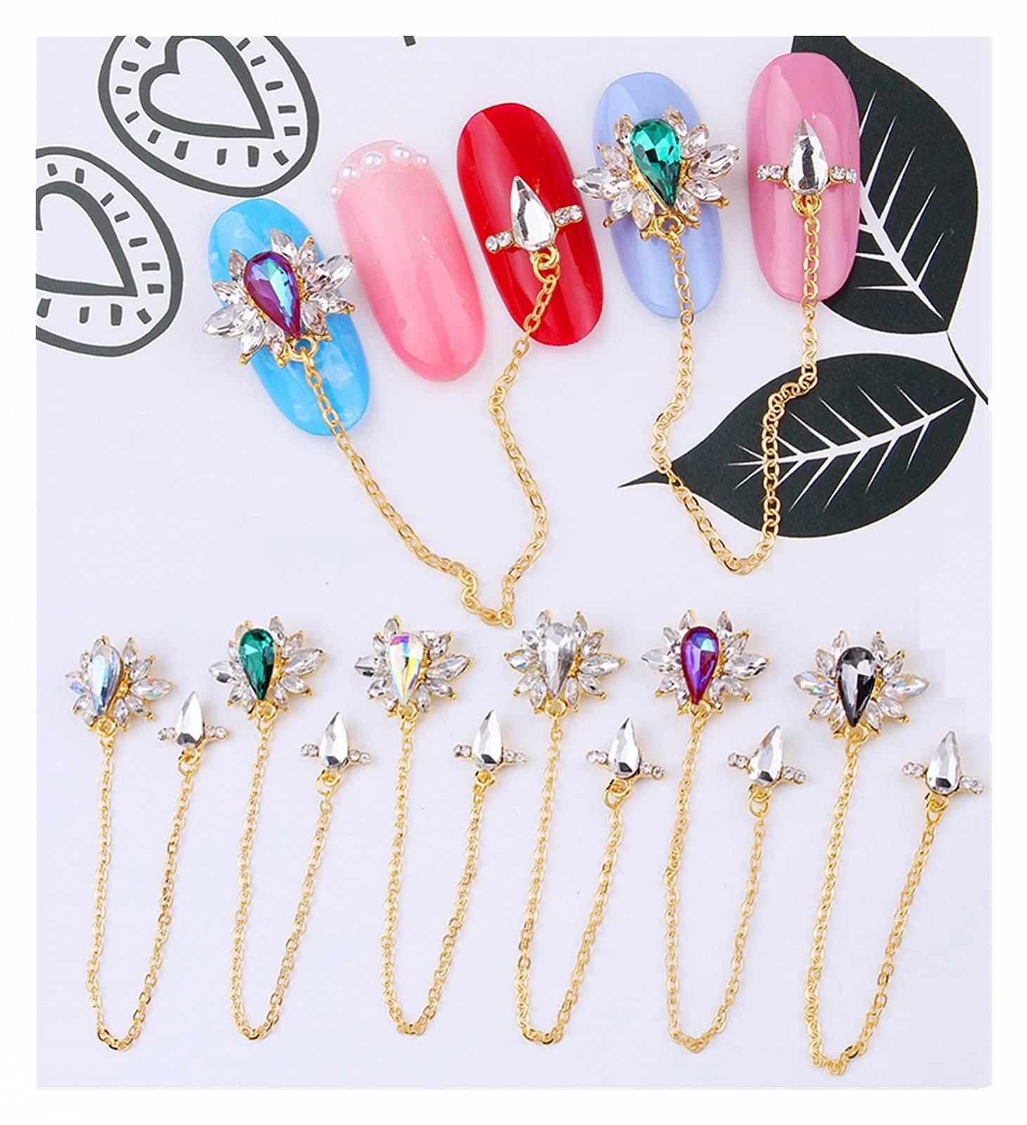 Ланцюжок yaoqijie 85 мм, кристали, стрази, 3D, колір: JE314 (10 шт.), фото №2