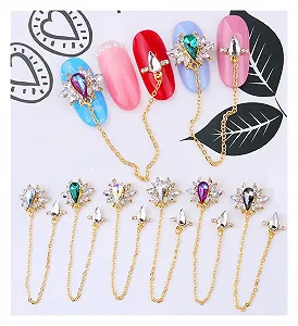 Цепочка yaoqijie 85 мм Кристалл Страз 3D для ногтей JE321 (50 шт) synthetic.ua - Фото 1