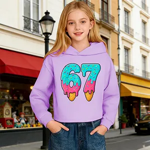 Худи Meme Six Seven 67 для девочек, с длинными рукавами, с принтом 67, худи, повседневный, свободный свитшот, уличный пуловер, толстовка для девочек и мальчиков synthetic.ua - Фото 1