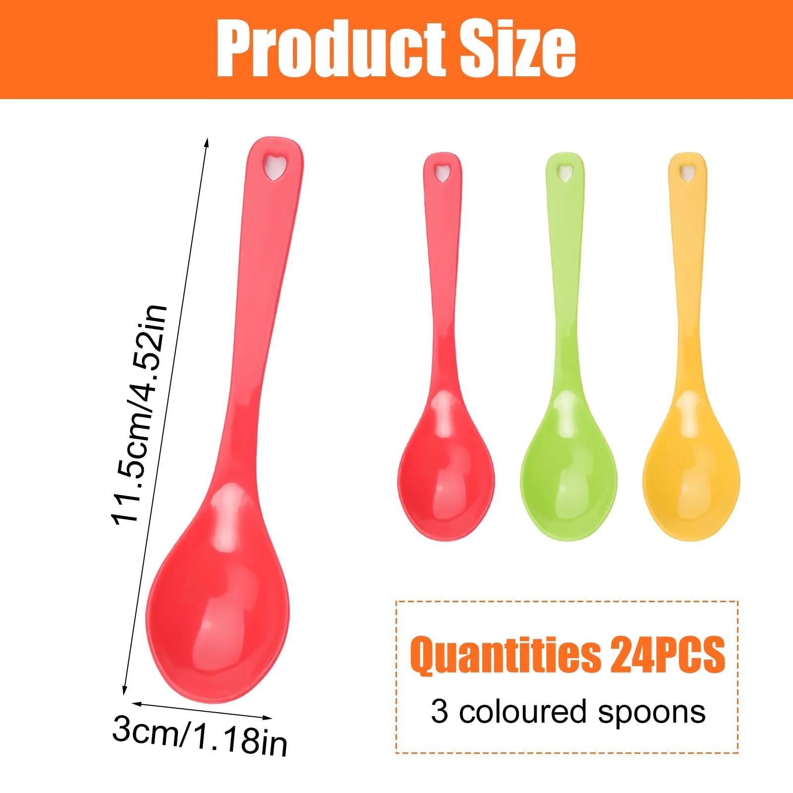 Ложки Пластикові Різнокольорові 3 кольори (Набір 24 шт.), фото №2