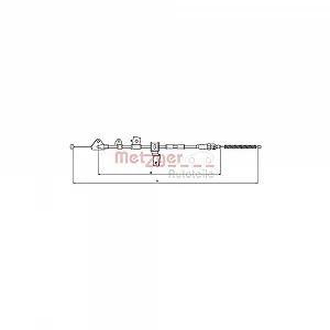 Трос стояночного тормоза METZGER 17.5069 задний правый для NISSAN SUZUKI - Фото 1