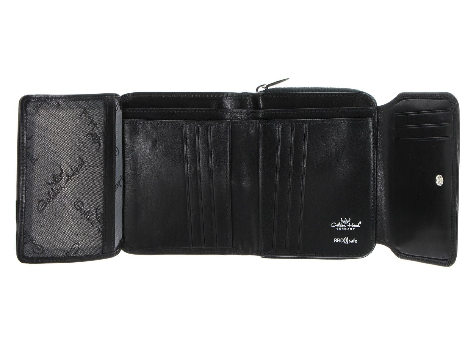 Кошелек с молнией Golden Head Colorado RFID Protect Black, черный, модный, фото №3
