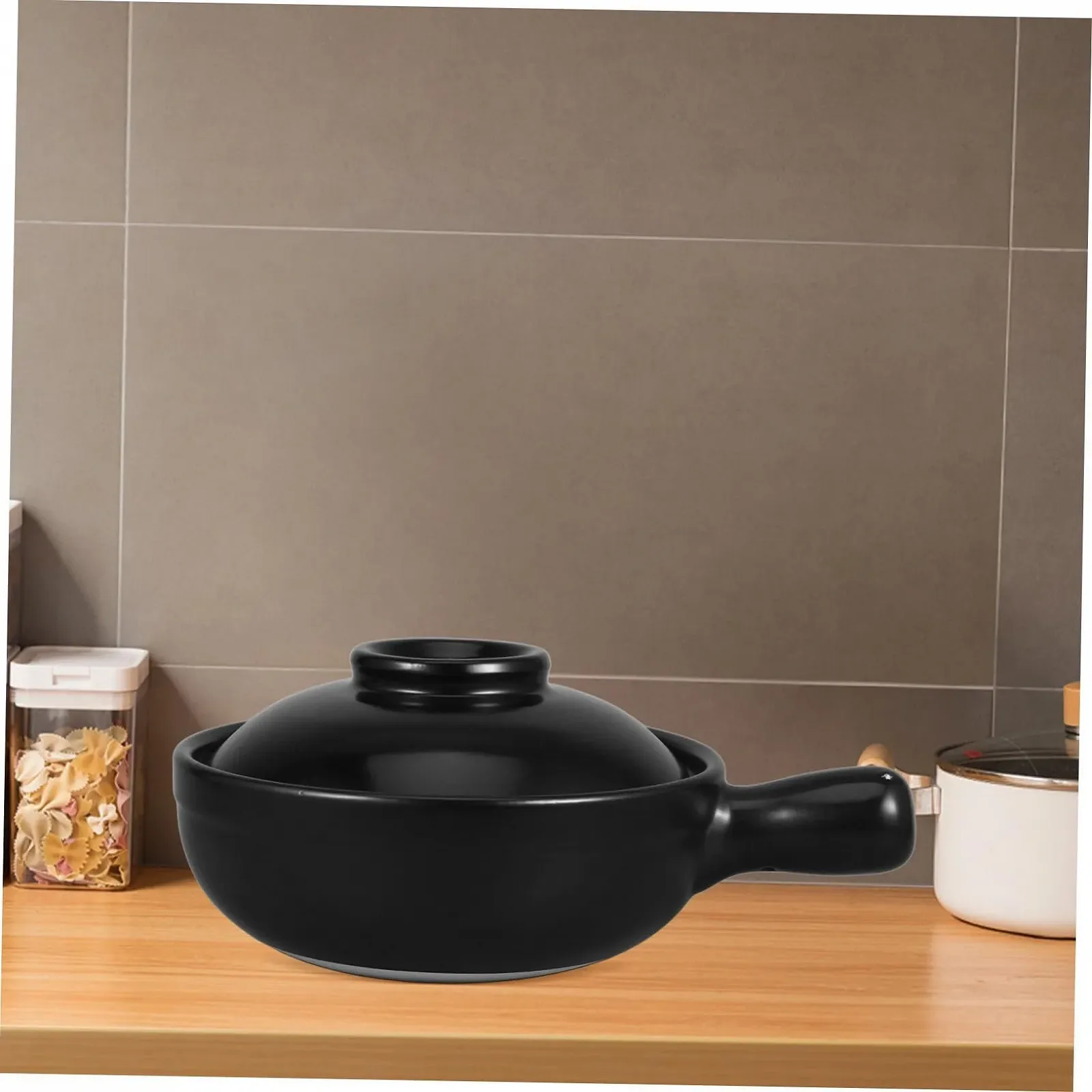 Горщик керамічний SOLUSTRE теракотовий з кришкою термостійкий 900 мл, фото №9