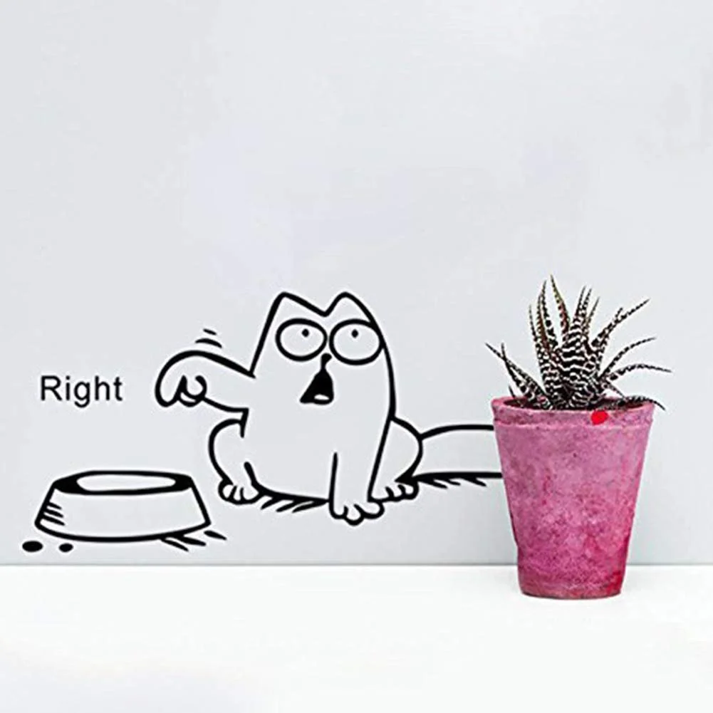 Наклейка вінілова Кіт для автомобіля, ноутбука, вікон Чорна, фото №3