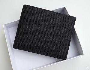 Мужской кошелек брендовый Lacoste 2 отделение для купюр и монетница - Фото 1