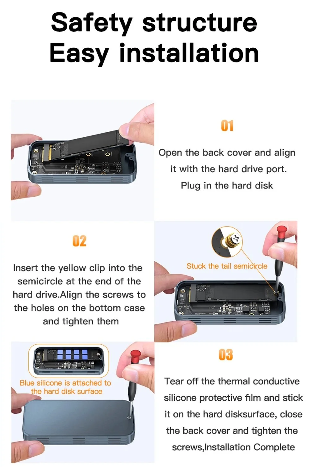Зовнішній адаптер Meetiger PNU4-SE 40Gbps M.2 NVMe SSD to USB4, фото №15
