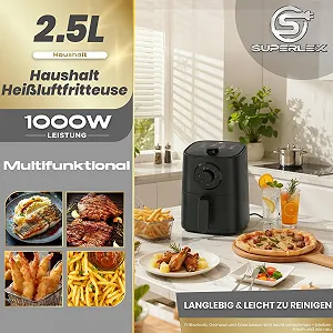 Мультипіч Mini Airfryer 2.5 л 1000 Вт ручний таймер Чорна synthetic.ua - Фото 1